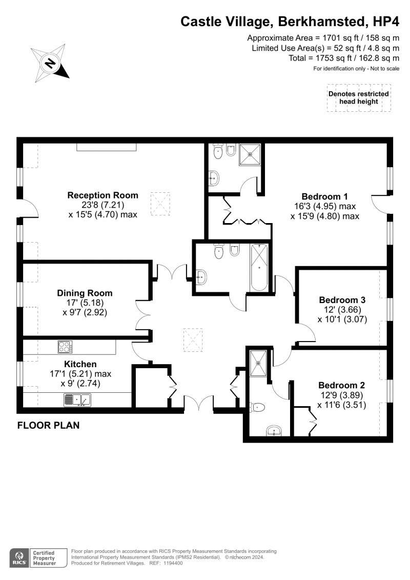 Floorplan for Castle Village, Berkhamsted, Hertfordshire